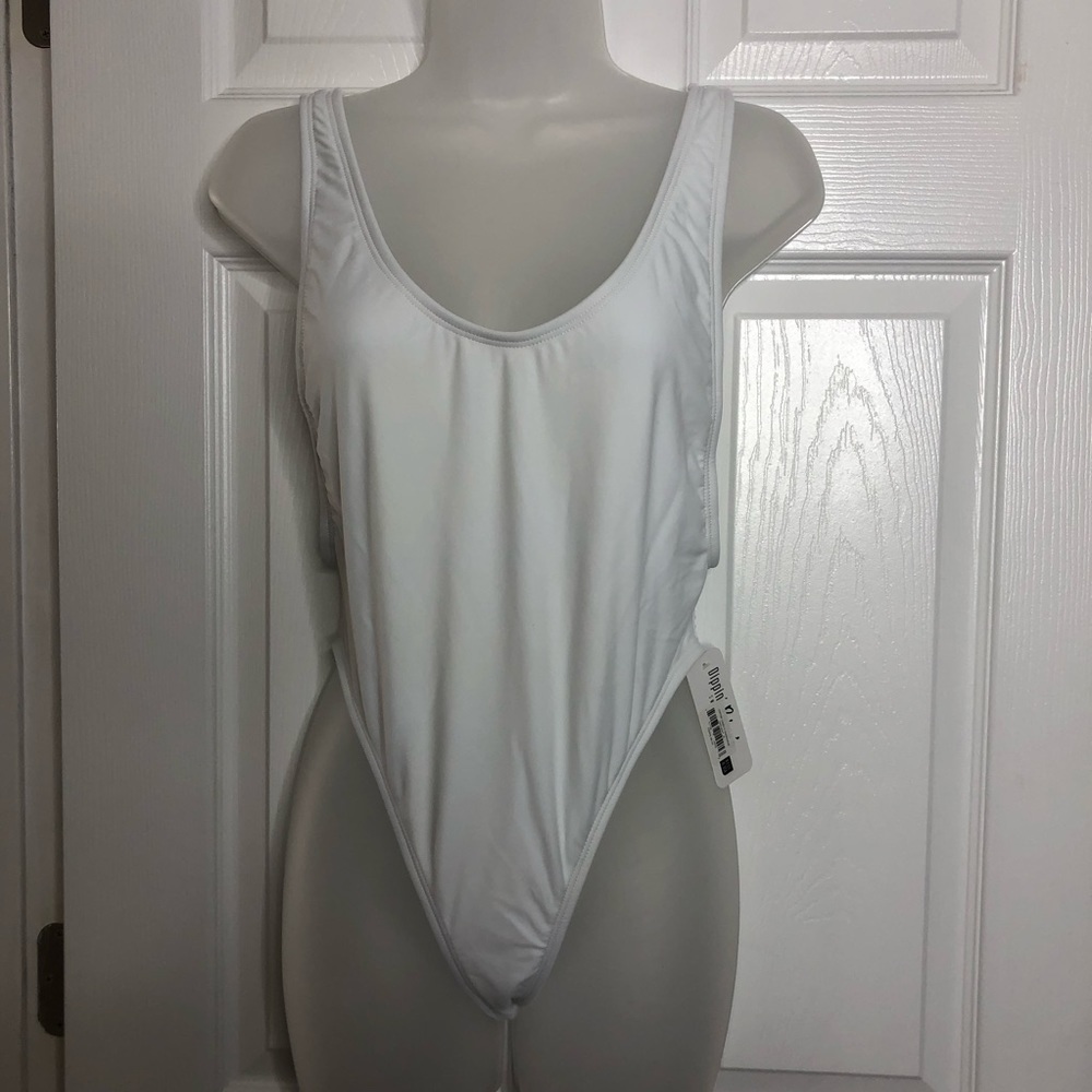 Dippin Daisys White One Piece High Cut Swimsuit M NWT. My torso is just too long